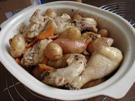 Курица гриль по-домашнему с овощами