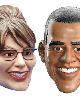 В США отлично продаются карикатурные маски политиков, особенно Барака Обамы и Сары Пэлин
