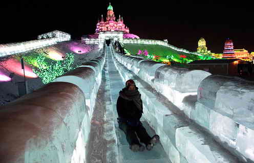 Ледяные горки Харбинского дворца