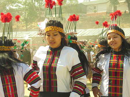 Наряд участников самого людного танца бамбука