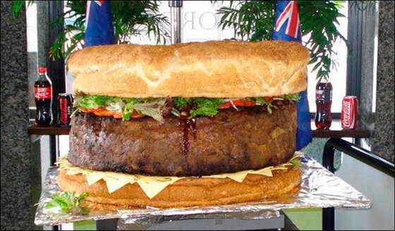 самый большой в мире гамбургер: