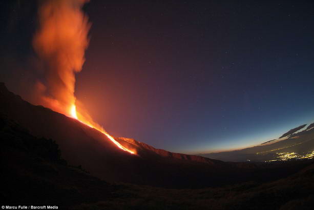 извержение вулкана Этна