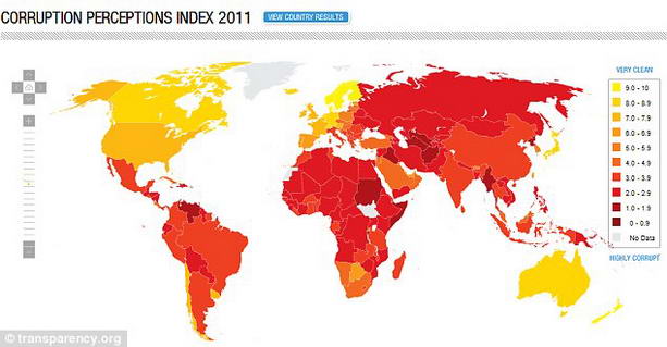 список самых коррумпированных стран в мире