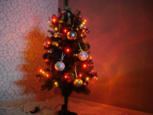 новогодняя елка фонарики