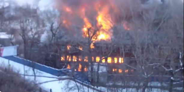 Пожар на Нагорной 1.02.2014