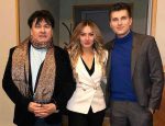 Мишель Серова в окружении своих мужчин Александра Серова и Дмитрия Борисова