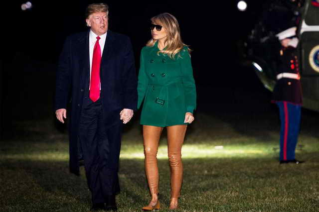 Меланья Трамп в обтягивающих брюках телесного цвета