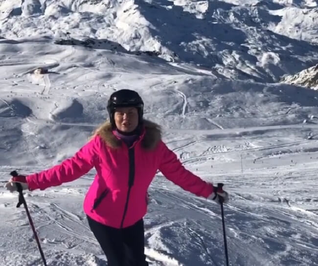 Анна Семенович на лыжах