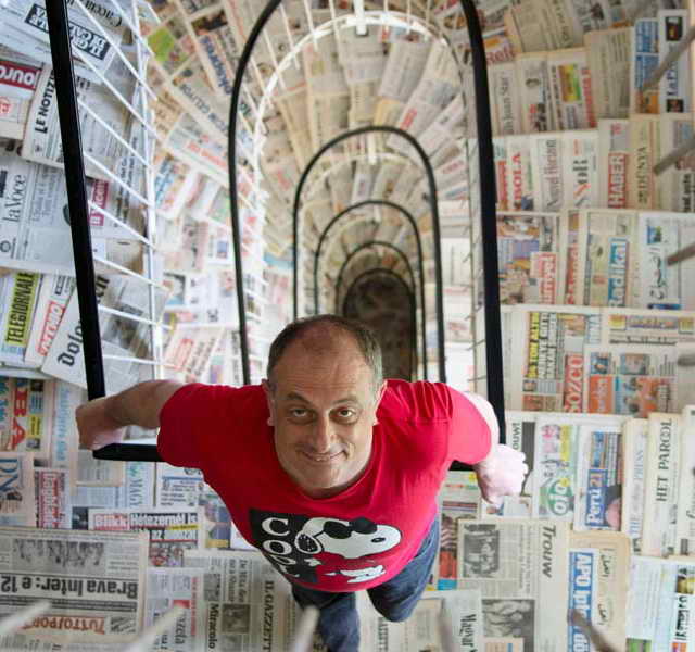 Серхио Бодини (Италия) хозяин самой большой в мире коллекции газет